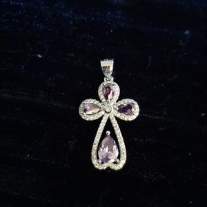3ct Amethyst & Topaz 925 Silver Pendant NEW